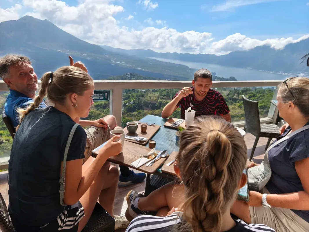Enjoying lunch on a Bali private tour
